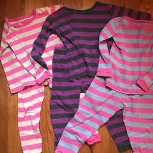 Set of 3 Leveret Striped 3T Long Sleeve PJs